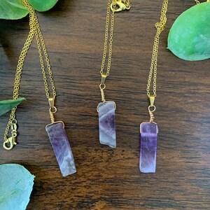 Amethyst Pendant Necklace | Dainty Gold Chain, Crystal Pendant, Minimalist Crystal Jewelry, Boho, Spiritual, Amethyst Gemstone Jewelry