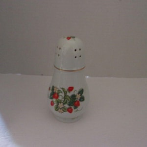 Vintage Avon Strawberry 22k Trim Porcelain Sugar  Shaker 1978