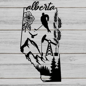 Alberta instant download design bundle png, svg, jpg, gif landscape, wildlife & provincial pride perfect for crafts, T-shirts, and tumblers