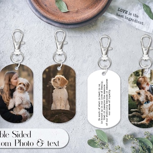 Personalised Custom Photo and Text Keyring Army Tag Custom Dog Tag Keychain Personalised Gift