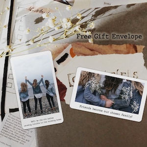Gepersonaliseerde metalen foto & tekstkaart portemonnee / portemonnee kaart cadeau vriendschap maid of honor aandenken