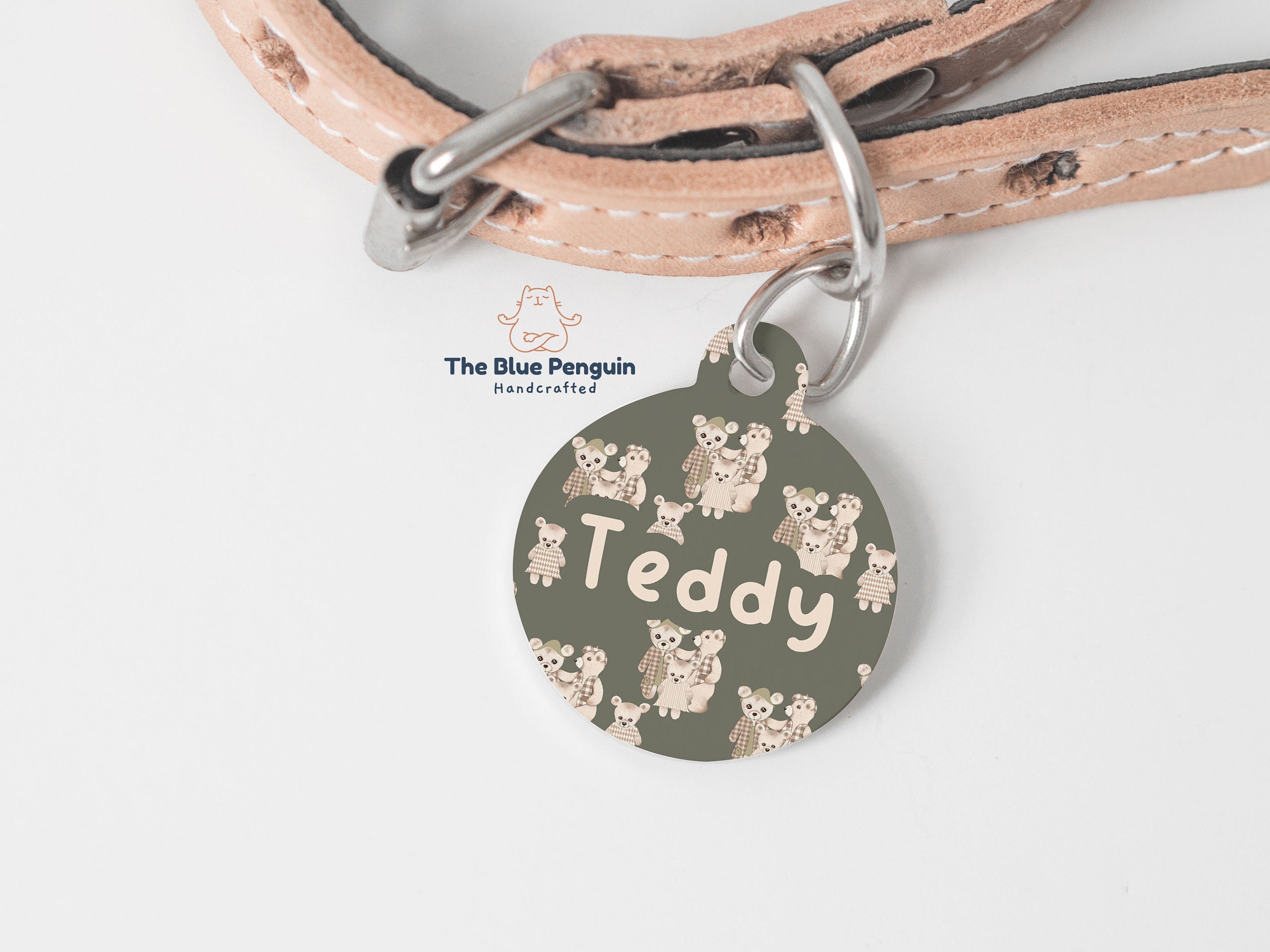Engraved Pet ID Tag for Dog and Cat, Ring Dog Tag, Single Sided