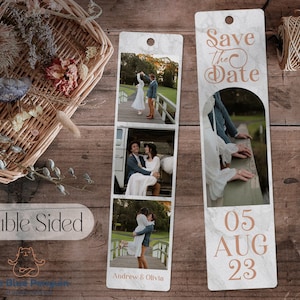 SAVE THE DATE Personalised Bookmarks Double Sided with Tassel Personalized Wedding Announcement | Engagement Gift iDea