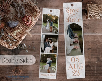 SAVE THE DATE Personalised Bookmarks Double Sided with Tassel Personalized Wedding Announcement | Engagement Gift iDea