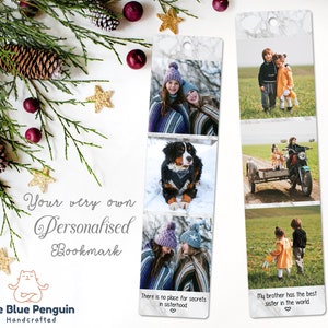 Christmas Gift Personalised Bookmark Photos & Text with Tassel Custom Bookmarks Personalized Gift For Family , Friends Christmas Gift Idea