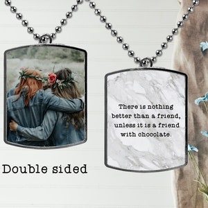 Personalised US Army Tag Dog ID Tag Double Sided Custom Photo Pendant Necklace Friendship Gift