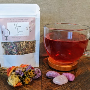 Venus Love Herbal Tea - A Goddess Tea Blend for Self Love, Heart Chakra & Sacral Chakra Balancing and Womb Support