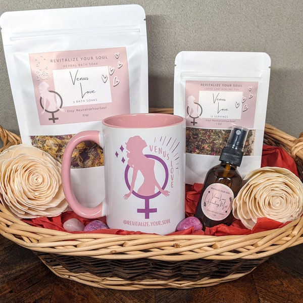 Venus Love Healing Bundle | Heart Chakra Healing Gift Set | Self Love Care Package | Goddess Gift | Female Friend Gift | Reiki Infused Gift