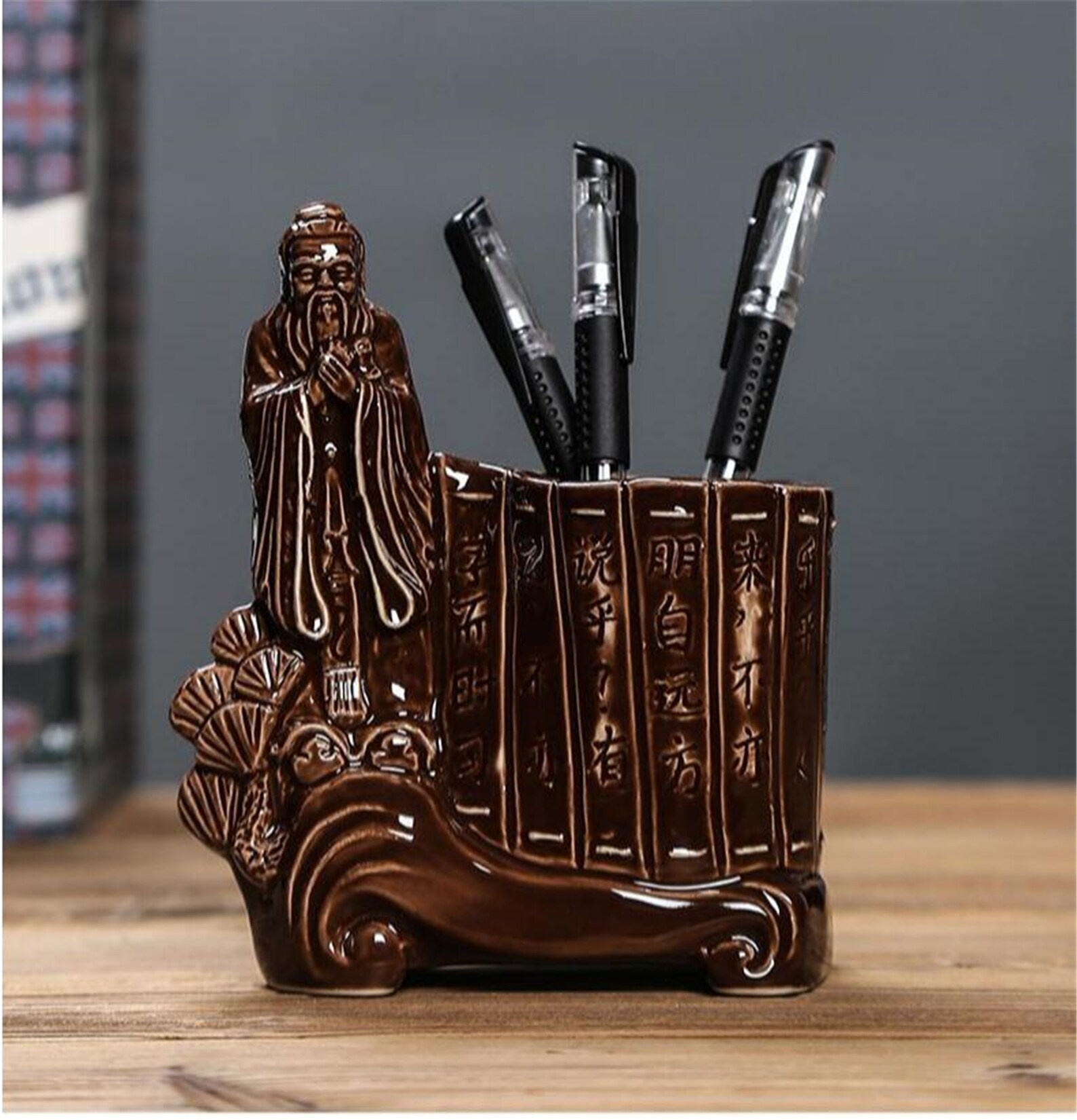 Ceramic Pen Holder Retro Chinese Style Student Supplies Cute Etsy