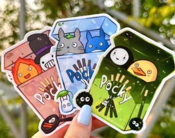 Studio Friends Snack Stickers | Asian Snacks | Spirits | Howls | Bunnies | Vinyl | Waterproof | Matte | Cute | Water bottle | Laptop Decal