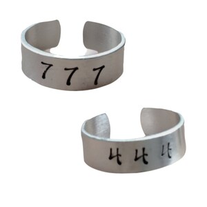 Stamped Angel Number Rings