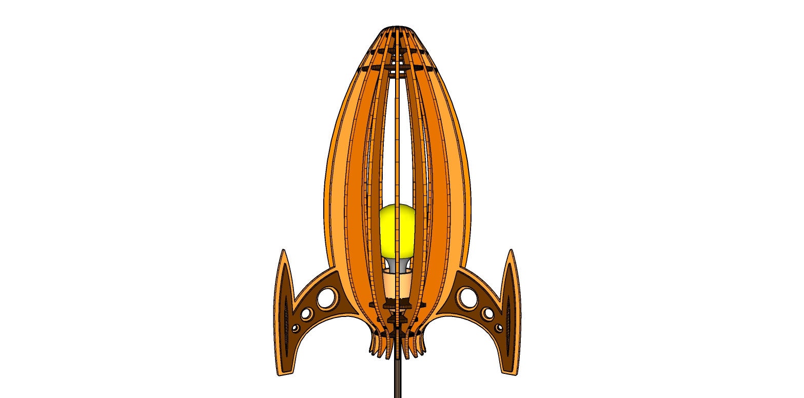 Rocket Lamp. Laser Cut. Digital File. Svg Dxf Cdr Pdf. 3mm @ 4mm ...