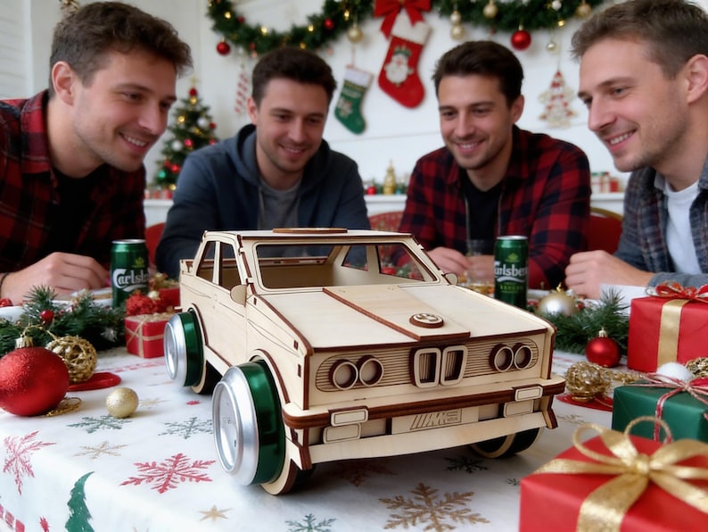 Porte-bière, puzzle 3D BMW, modèle réduit de voiture, fichier laser (svg, dxf, cdr, pdf) pour matériaux de 3 mm image 6