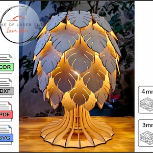 Desk lamp, sleeping room night lamp, 3mm & 4mm file, svg dxf cdr pdf,