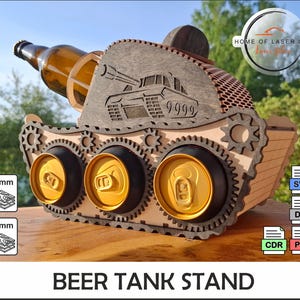 Feestbiertankstandaard, laserbestand svg, dxf, cdr, pdf, materiaal van 3 mm en 4 mm. Handleiding inbegrepen