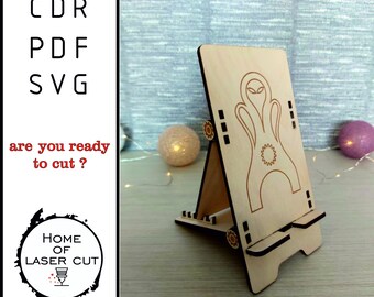 Laser Cut Phone Stand SVG File for Desk (3mm)