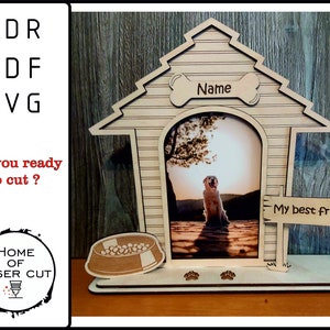 Cadre photo niche pour chien - svg-cdr-pdf-dxf - fichiers .3 mm découpés au laser