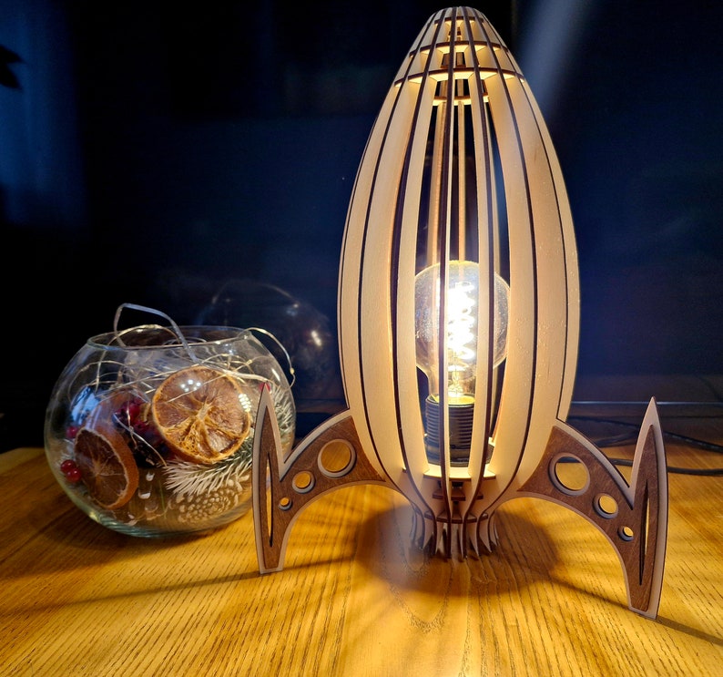 Rocket Lamp. Laser Cut. Digital File. Svg Dxf Cdr Pdf. 3mm @ 4mm ...