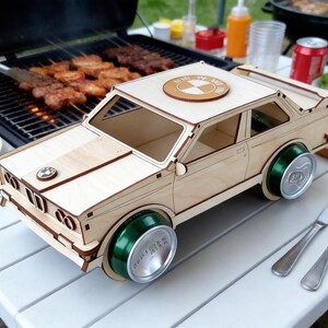 Porte-bière, puzzle 3D BMW, modèle réduit de voiture, fichier laser (svg, dxf, cdr, pdf) pour matériaux de 3 mm image 5