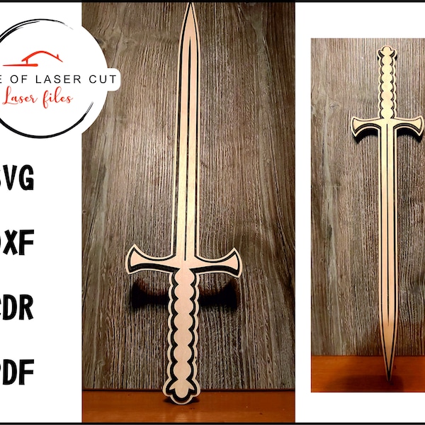 Simple sword, 5 layers, laser ready file, svg dxf cdr pdf