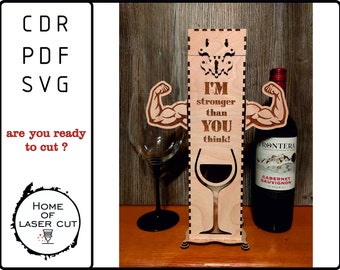 Caja de vino resistente SVG: Archivo cortado con láser (descarga digital)