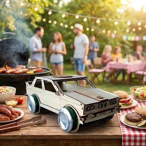 Porte-bière, puzzle 3D BMW, modèle réduit de voiture, fichier laser (svg, dxf, cdr, pdf) pour matériaux de 3 mm image 9