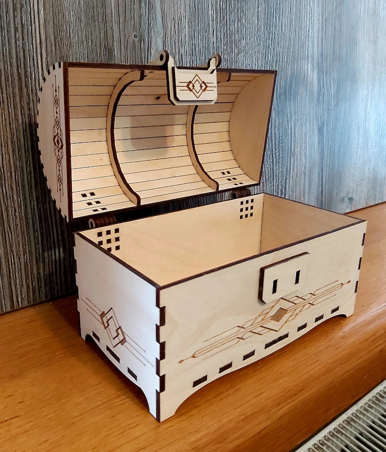 Treasure Box Design Little Treasure Box, Laser Cut File, Treasure Chest, for a 3mm & 4mm ...
