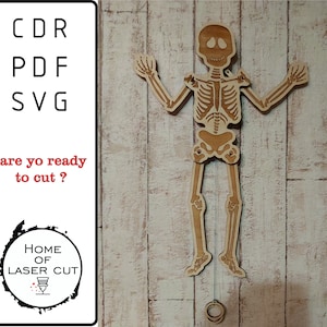 Halloween Door Hanger ,Skelet toy for fun. CDR SVG PDF Vektor file Skeleton