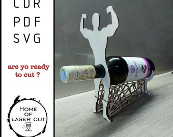 Porta vino Big boy, archivo de madera contrachapada de 3 mm y 6 mm SVG,PDF,CDR,