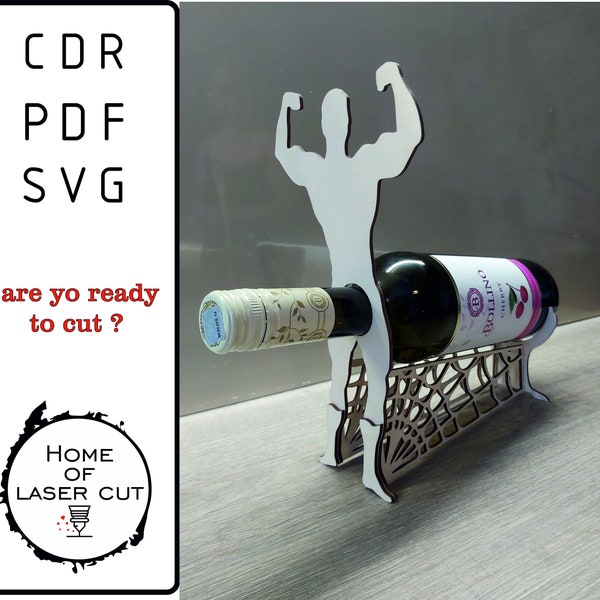 Wine holder Big boy, 3mm & 6mm plywood file  SVG,PDF,CDR,