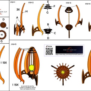 Rocket Lamp. Laser Cut. Digital File. Svg Dxf Cdr Pdf. 3mm @ 4mm ...