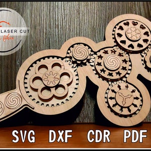 Children busy board, kids gear toy, svg,dxf,cdr,pdf, & skp 3d model, laser ready file, 3mm material.