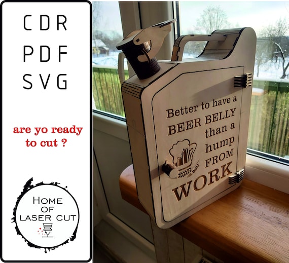 Beer Minibar Holder Box: Laser Cut Files (PDF, SVG, CDR)