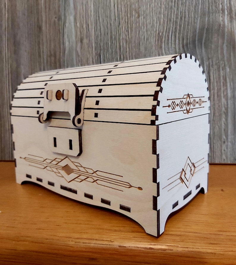Treasure Box Design Little Treasure Box, Laser Cut File, Treasure Chest, for a 3mm & 4mm ...