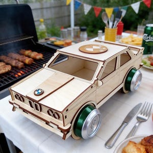 Porte-bière, puzzle 3D BMW, modèle réduit de voiture, fichier laser (svg, dxf, cdr, pdf) pour matériaux de 3 mm image 10