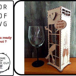 Jailed cshmpagne box, Jailed ledy, vine box. Jailed Wine Box, 3mm Box, Wine Box Digital File, SVG-PDF-CDR, Download -Laser Cut File