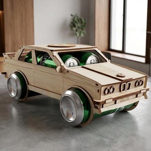 Porte-bière, puzzle 3D BMW, modèle réduit de voiture, fichier laser (svg, dxf, cdr, pdf) pour matériaux de 3 mm image 8