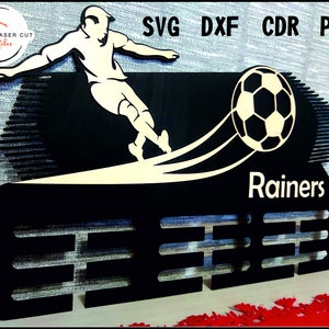 Supporto per medaglie di calcio, file laser, svg cdr pdf dxf.