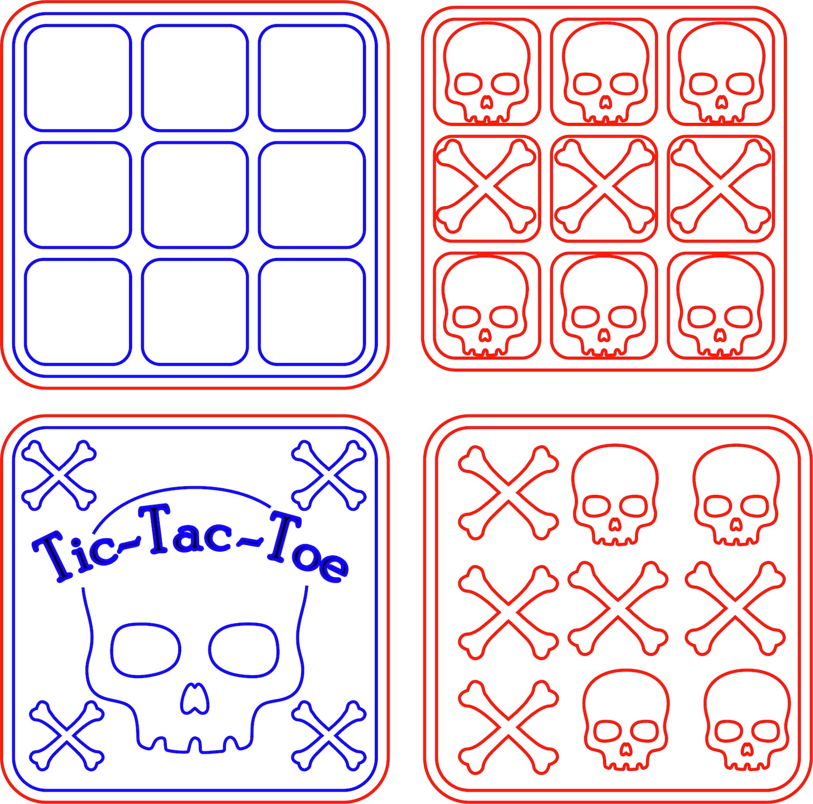 Halloween Tic Tac Toe Laser Cut File Svg Cdr Dxf Pdf - Etsy