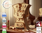 Jewelry box, Jewelry organizer, laser file for 3mm material, svg dxf cdr pdf.
