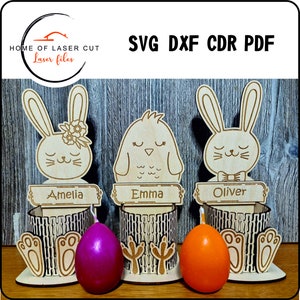 Porta huevos de Pascua cortado con láser, organizador de vajilla, svg, dxf, cdr, pdf, archivo listo para láser, material de 3 mm y 4 mm