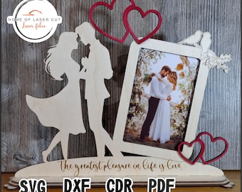 Valentine's Day Photo Frame Laser Cut File (svg, dxf, cdr, pdf)