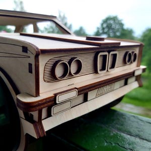 Porte-bière, puzzle 3D BMW, modèle réduit de voiture, fichier laser (svg, dxf, cdr, pdf) pour matériaux de 3 mm image 13