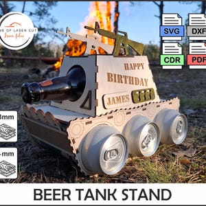 Bier Tank Ständer, Laser-Datei svg, dxf, cdr, pdf, 3 mm und 4 mm Material.