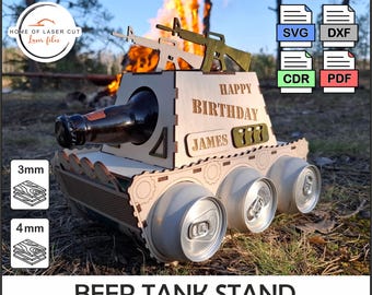 Beer Tank Stand, laser file svg, dxf, cdr, pdf, 3mm and 4mm material.