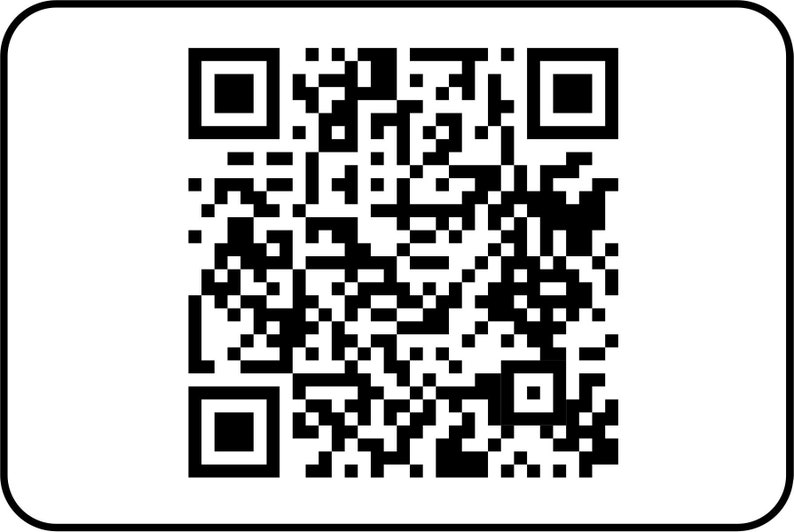 Puede incluir: C&oacute;digo QR en blanco y negro.