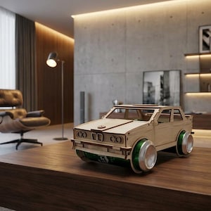 Porte-bière, puzzle 3D BMW, modèle réduit de voiture, fichier laser (svg, dxf, cdr, pdf) pour matériaux de 3 mm image 2