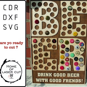Bierdop fles top verzamelaar, houder, kunst aan de muur, Vaderdag/verjaardagscadeau, cdr, svg, dxf