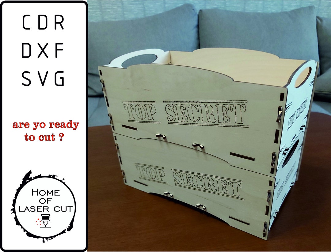 Stackable Stoarage Boxes Laser Cut Files SVG DXF CDR Vector Plans ...