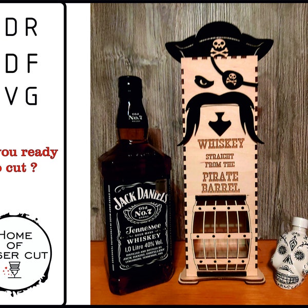 Gift box for whiskey, Jack Daniel 1L, Svg Dxf Cdr Pdf, 3mm vector file.